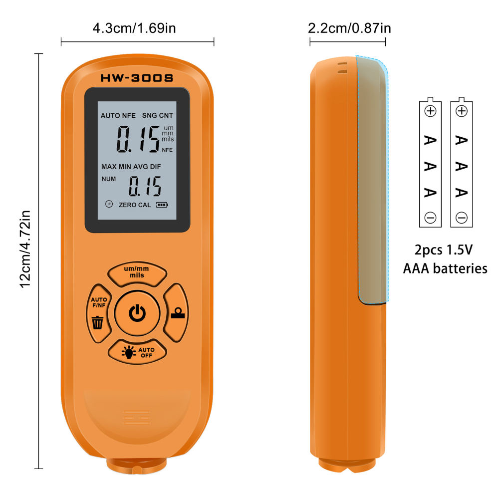 Paint Thickness Gauge - Digital Coating Thickness Gauge For HW