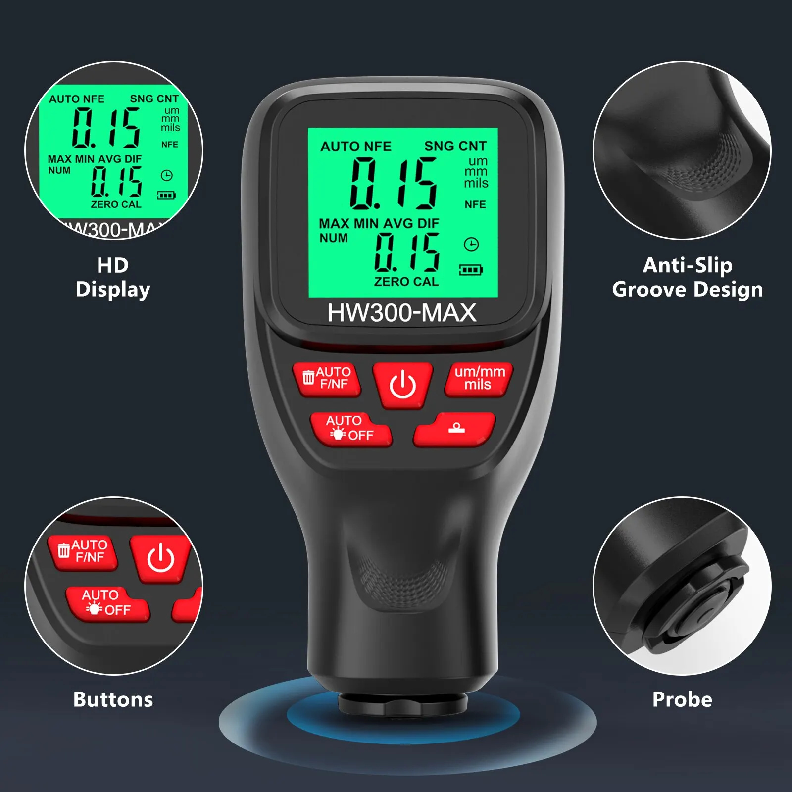 1Set HW300-MAX Coating High Pr - Paint Thickness Gauge ulasan dan harga